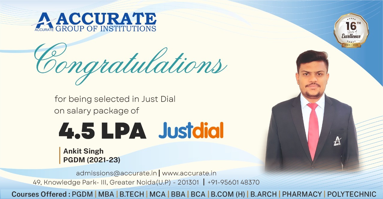 Recent Placement - Ankit Singh - Justdial